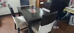 Dining table with chairs 4 seater solid wood