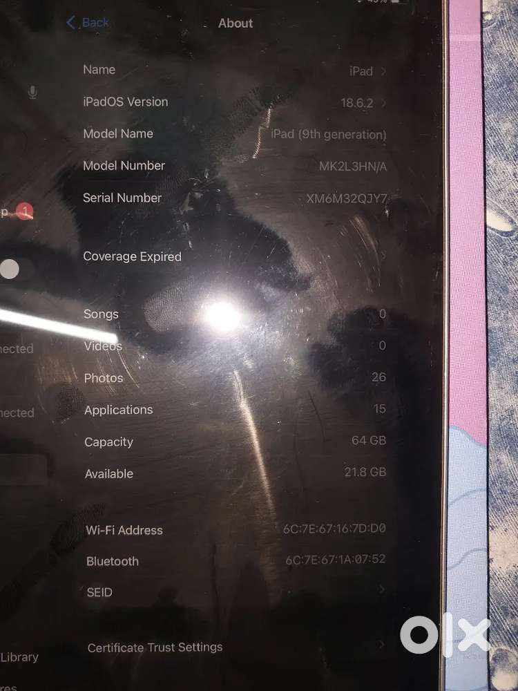 Apple iPad 9th Gen 64GB (Wi-Fi) – Space Grey – Excellent Condition