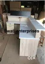 L shape recption table cash counter office furniture hotel furniture