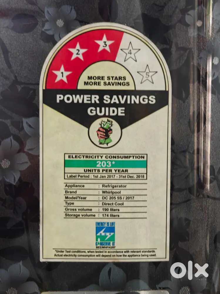WHIRLPOOL 190L 3-Star Fridge