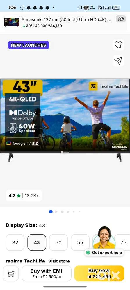 Newly purchased tv realme 43 in