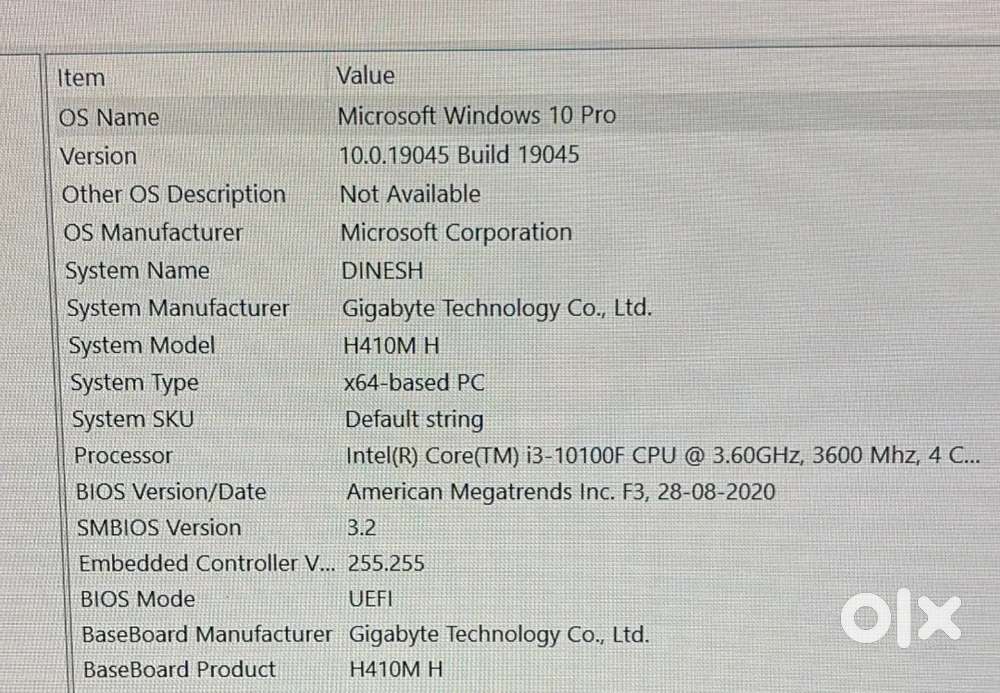 Intell 13 10th gen ,16gb ram, 1 tb hard disc,4gb nvidia graphics