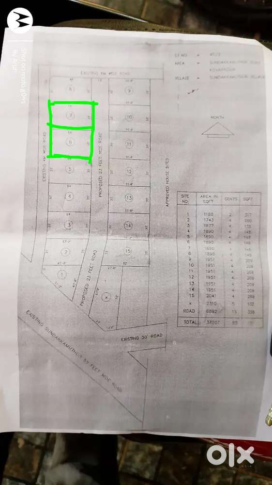 Land for sale in VOC nagar, kovaipudur