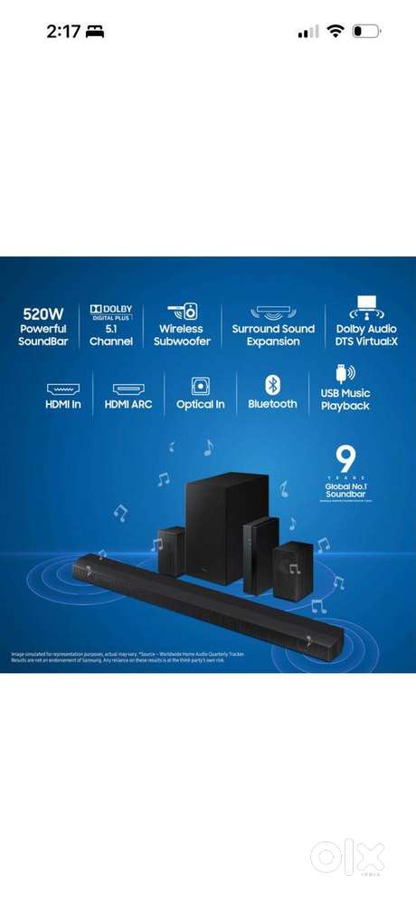 Samsung (HW-B67E/XL) 9 speakers Wireless Subwoofer, Dolby Digital and