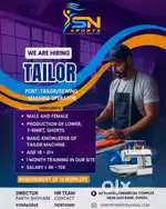 Tailor sewing machine operator