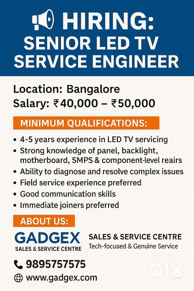 Led Tv senior Engineer