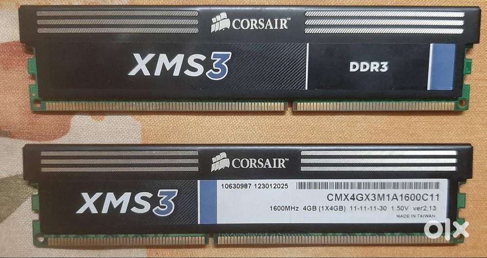 Intel i5 (3rd Gen), 8 MB Corsair Ram (with heat heatsink)