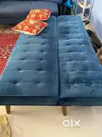 Blue 3 seater sofa cum bed
