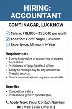 Hiring: Accountant – Gomti Nagar, Lucknow