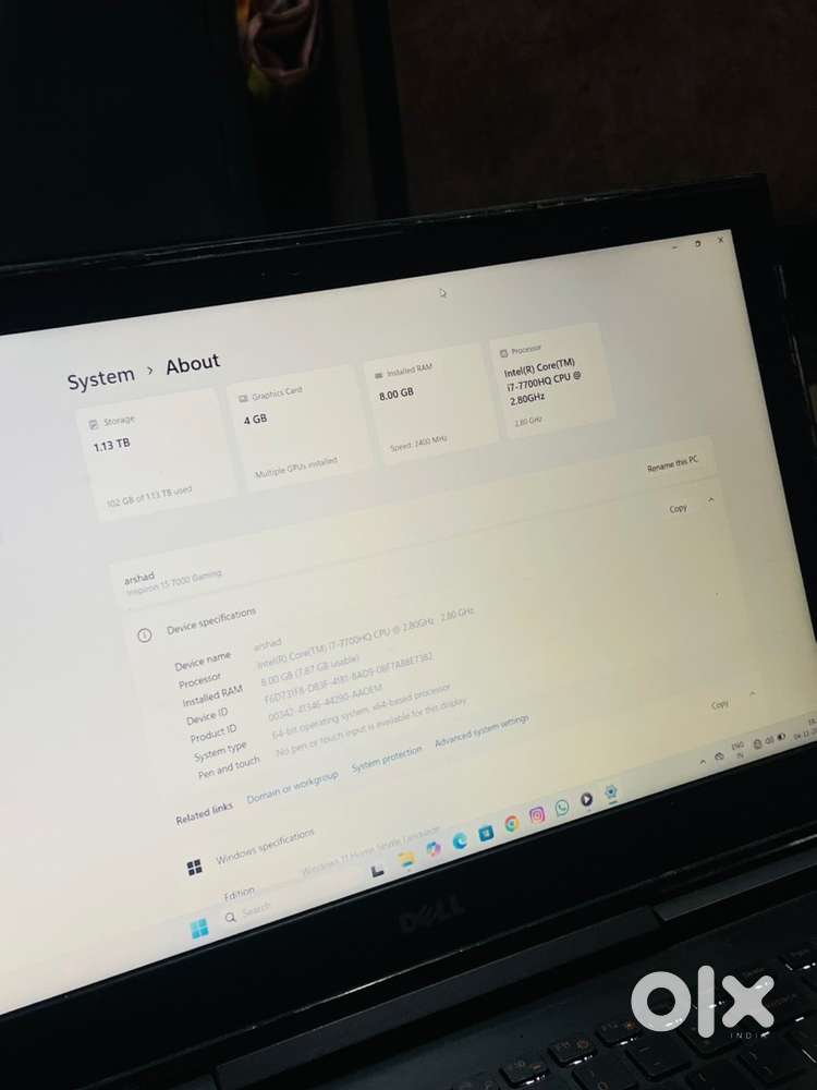 Inspiron 15 7000 gaming dell pc