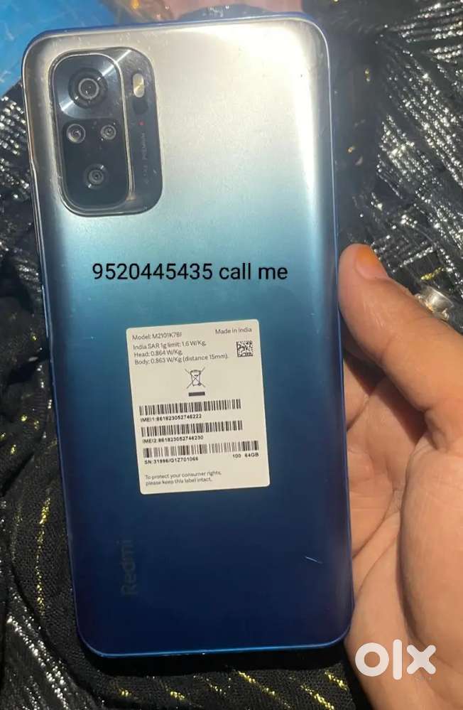 Redmi note 10s   ram 4 & 64 gb mobile good condition