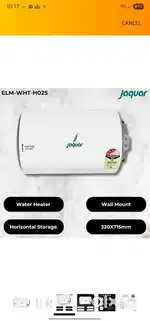 Unused 25 litres jaguar 3 star geyser for ₹6000