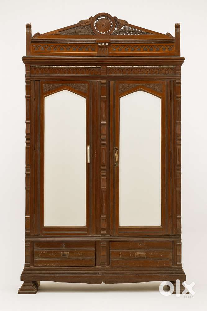  Vintage Burma Teak Wardrobe – 80–90 Years Old  Rare Antique