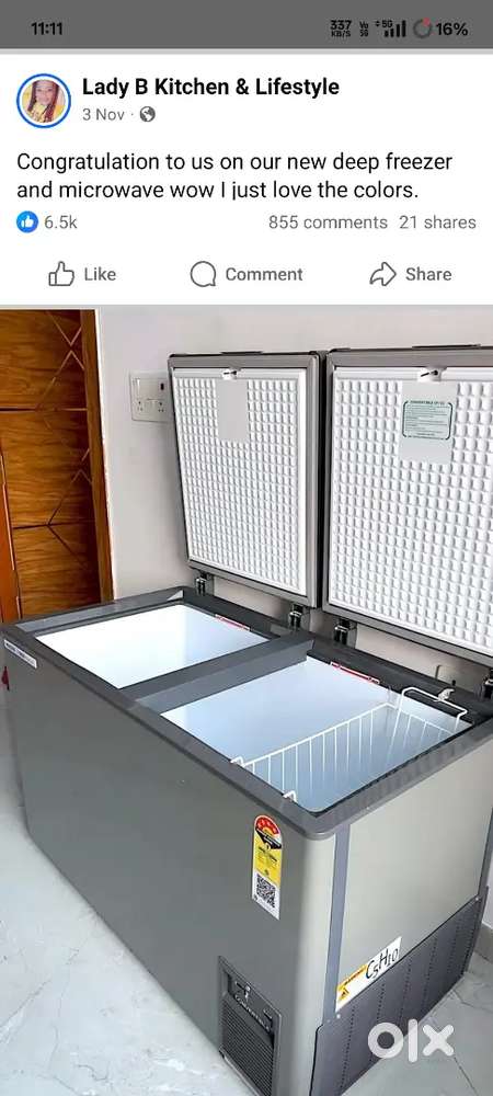 VolTAS company deep freezer use only use 6 month