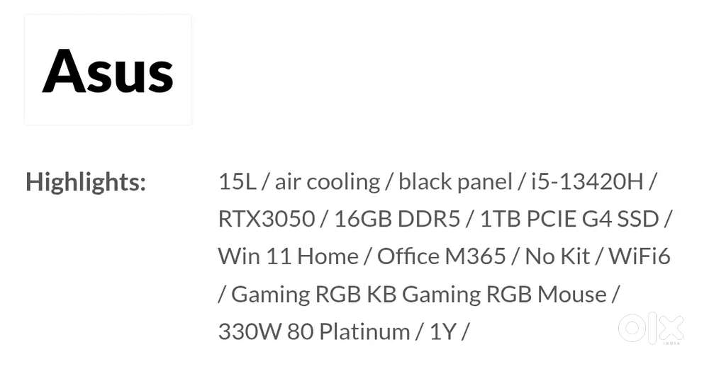 Desktop setup for gaming