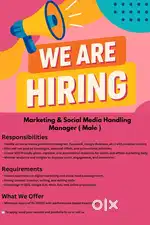 Marketing & Social Media Handling Manager ( Male )
