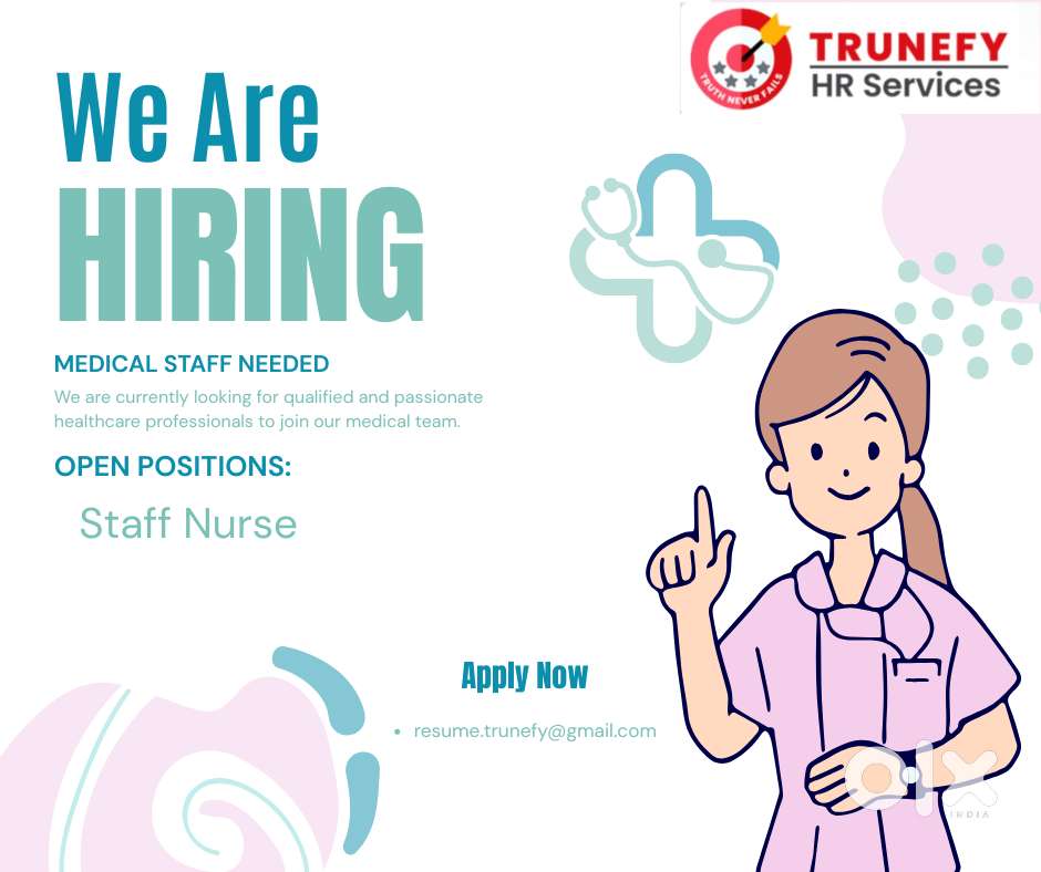 Immediate hiring for Staff Nurse for clinic