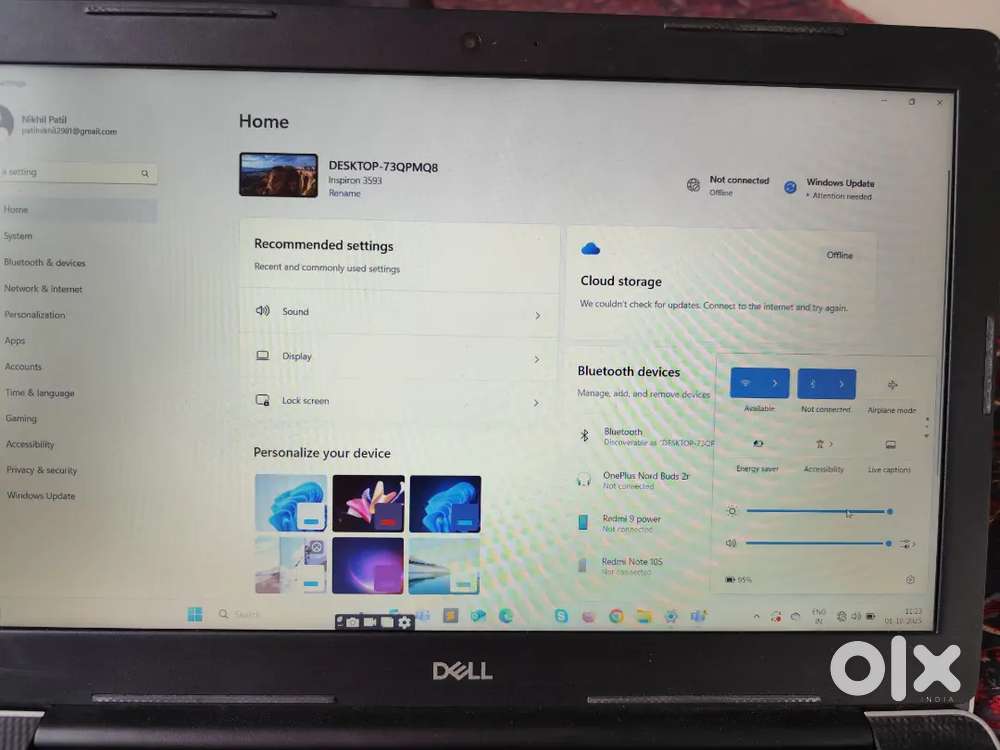 Dell 10th Gen i5 Laptop  4GB RAM  1TB HDD  Excellent Condition