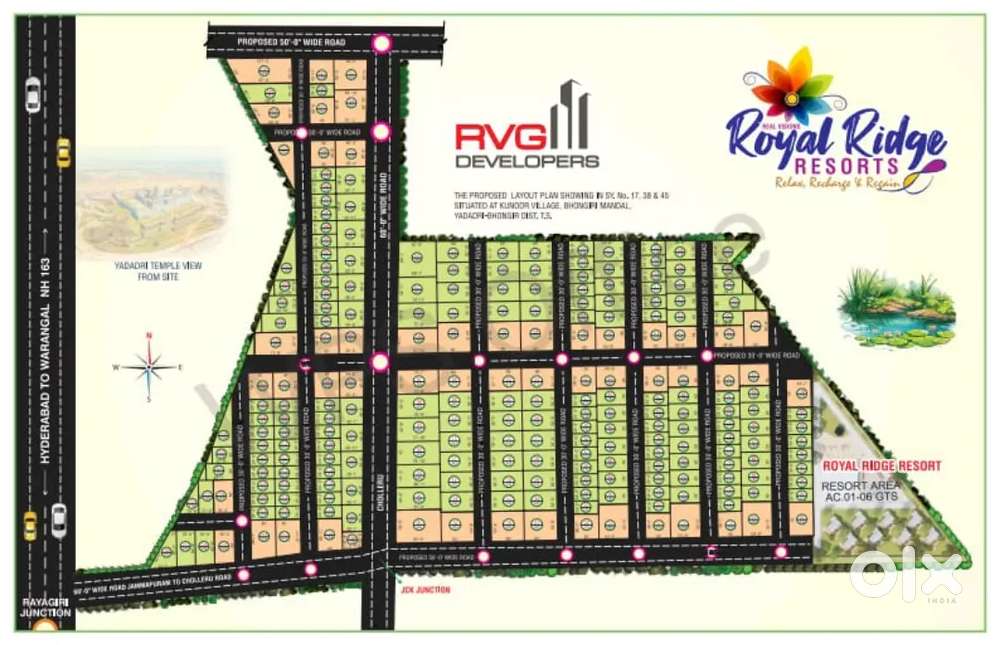 Royal ridge resorts open plats near Yadagirigutta
