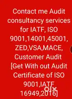 Audit Consultant for ISO9001,IATF,14001,45001, Cust. Audit,Mace