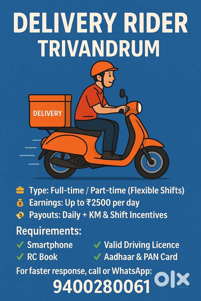 HIRING DELIVERY RIDERS – TRIVANDRUM