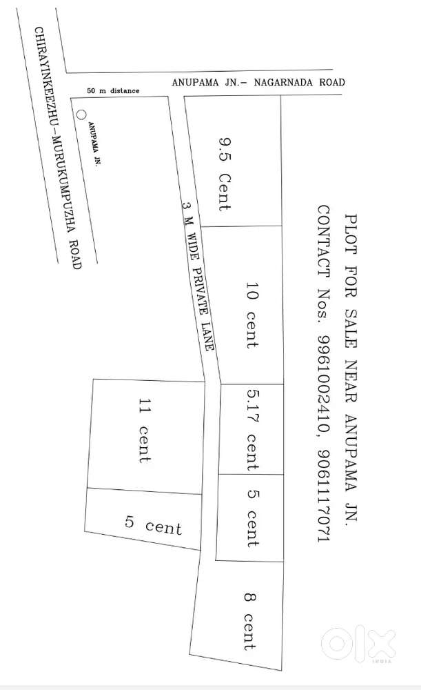 Plots for sale near anupama jn., Perunguzhi