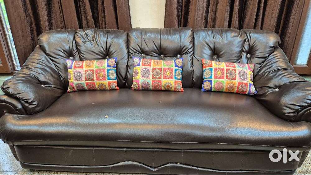 Large 7-Seater Leatherette Sofa in Good Condition for Sale.