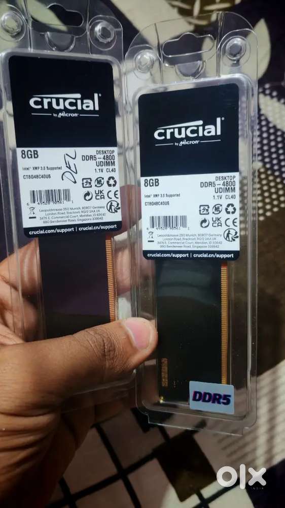 RAM 16GB  new  10 years warranty Crucial RAM 8GB DDR5 4800MHz CL40