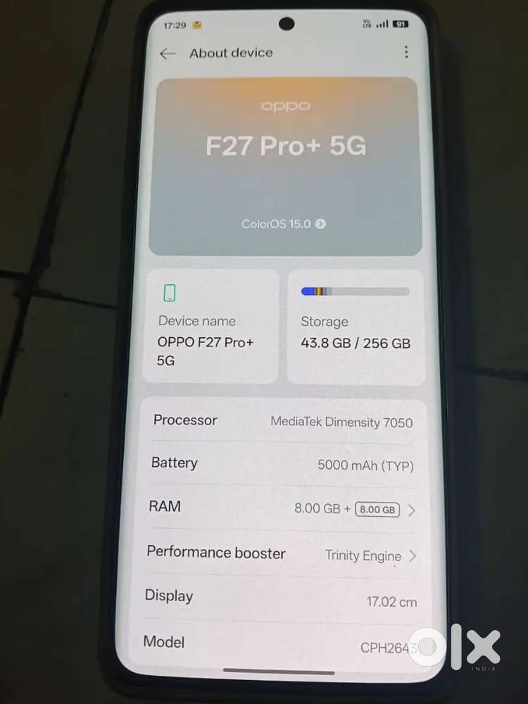 Oppo F27 Pro Plus good condition 256+8+8
