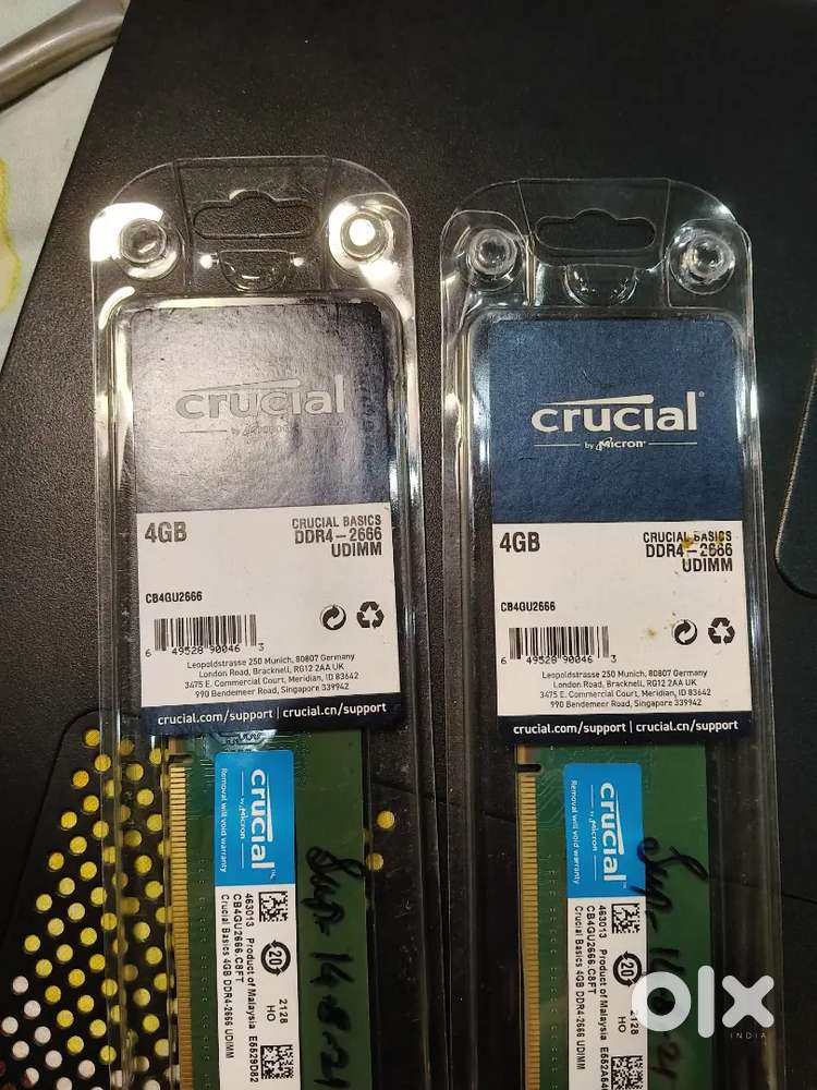 CRUCIAL DDR4 4GB RAM (2 RAM Sticks)