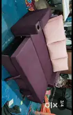 3 seater sofa comebed with beautiful colour pillow and cup holder