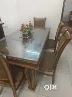 Dining table with 4 chairs + one bench (4 + 2)