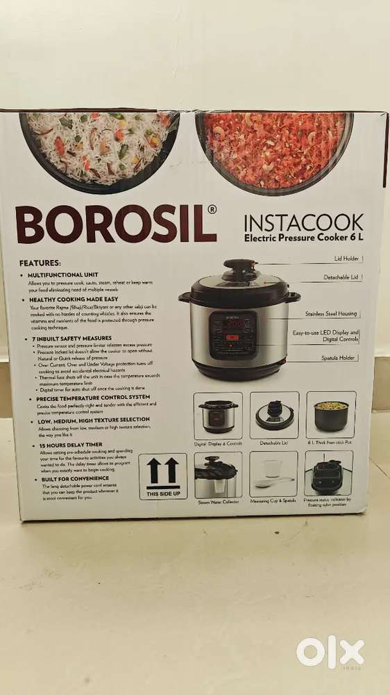 New unused BOROSIL - INSTACOOK Electric Pressure Cooker 6L