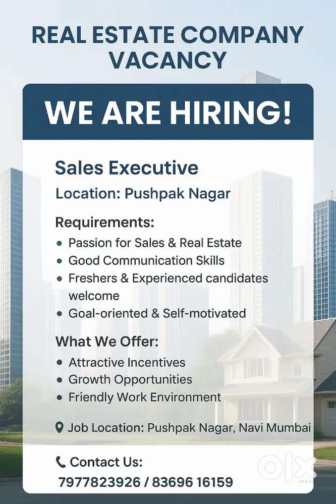 Real Estate Sales Executive at Builder Office at Pushpak Nagar