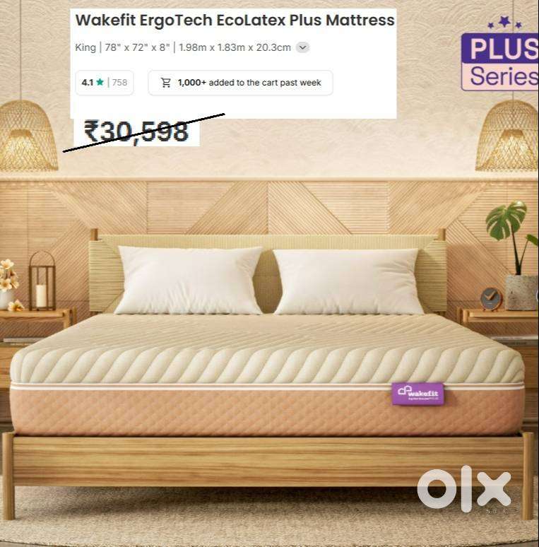Wakefit ErgoTech EcoLatex Plus Mattress - 78X72X8