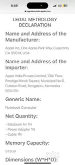 MACBOOK AIR 13 , 512 gb sealed pack
