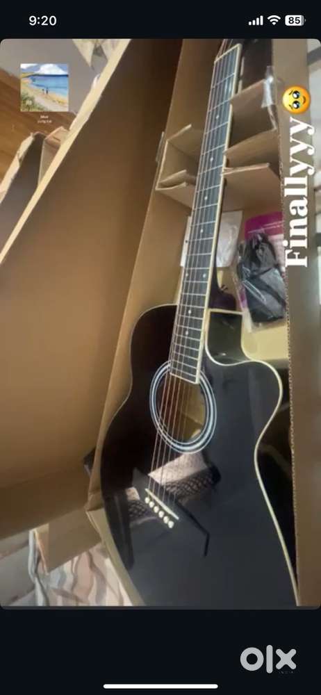 Brand new kadence glossy black fully untouched semi acoustic guitar