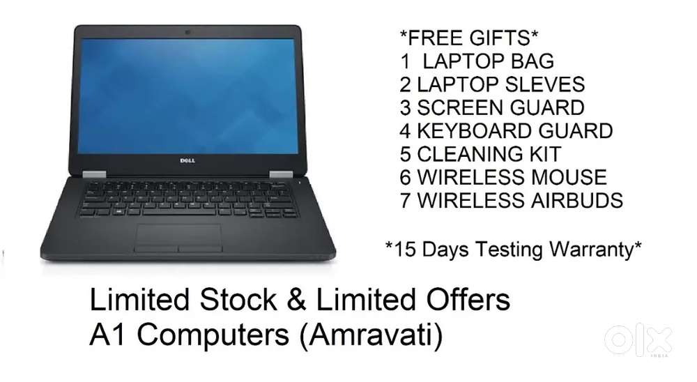 15 Days Testing Warranty DELL Laptop In A1 COMPUTERS Amravati