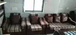 3+1+1 cushion brown sofa