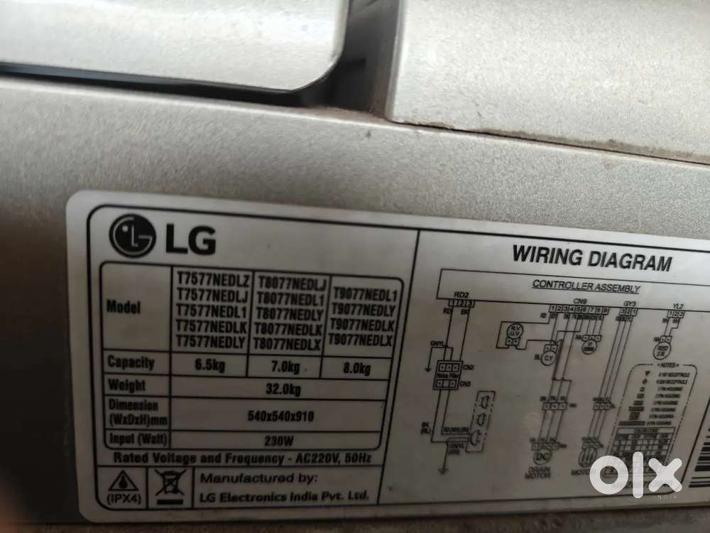 LG 8kg Top load washing machine