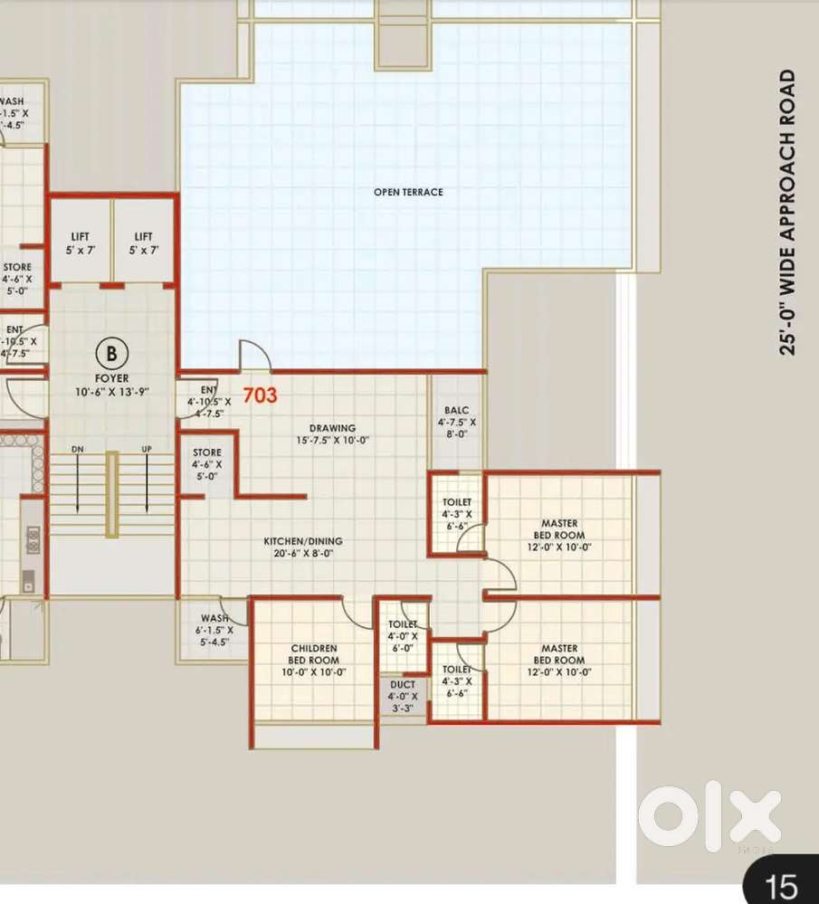 3BHK PENTHOUSE 180+180YARD SAIM FLOOR