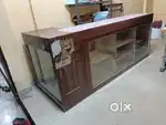 Good condition Shop counter heavy wood L shape with lock