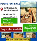 NA, KJP, CC Residential Plots for Sale on Yettingudda road, Dharwad