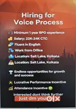 Hiring for Voice Process.