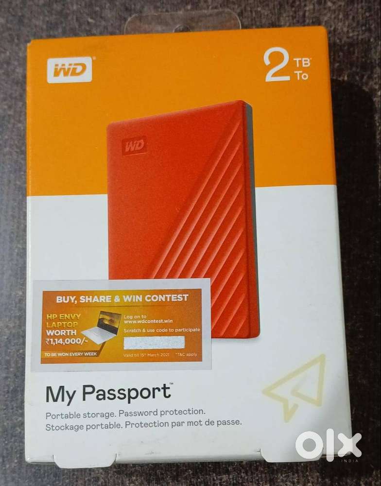 Western Digital WD 2TB My Passport Portable Hard Disk Drive, Compatibl