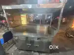 Tea counter with cabinets steel