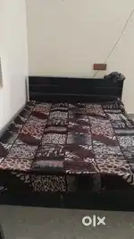 Double bed with mattress, computer table , rack , chairs , blanket