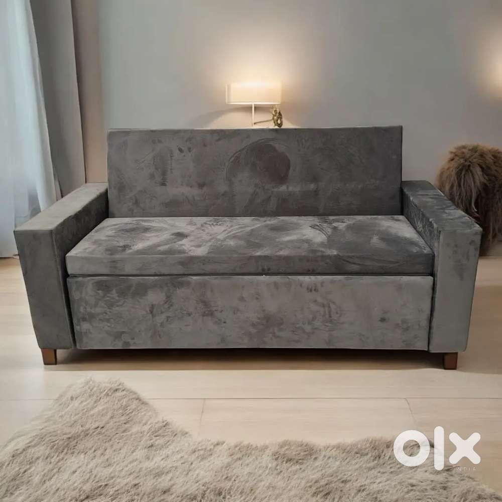 3 Seater Sofa Cum Bed in Heavy Velvet in Bangalore