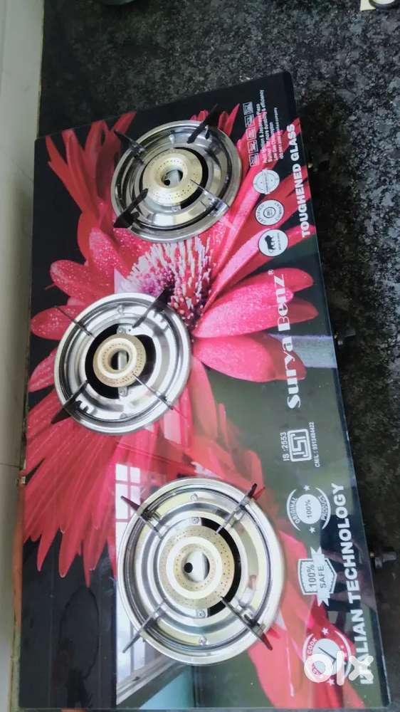 Surya Benz 3 Burner Glass stove