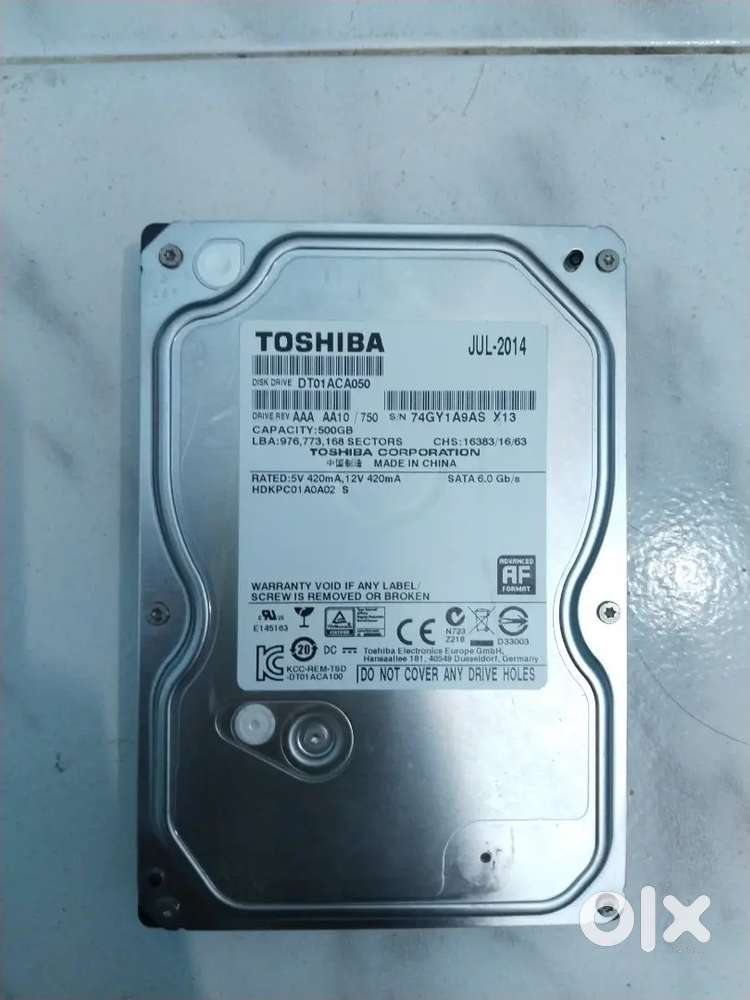 TOSHIBA Hardisk 500GB , 6.0Gb/s
